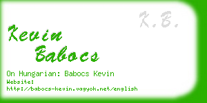 kevin babocs business card